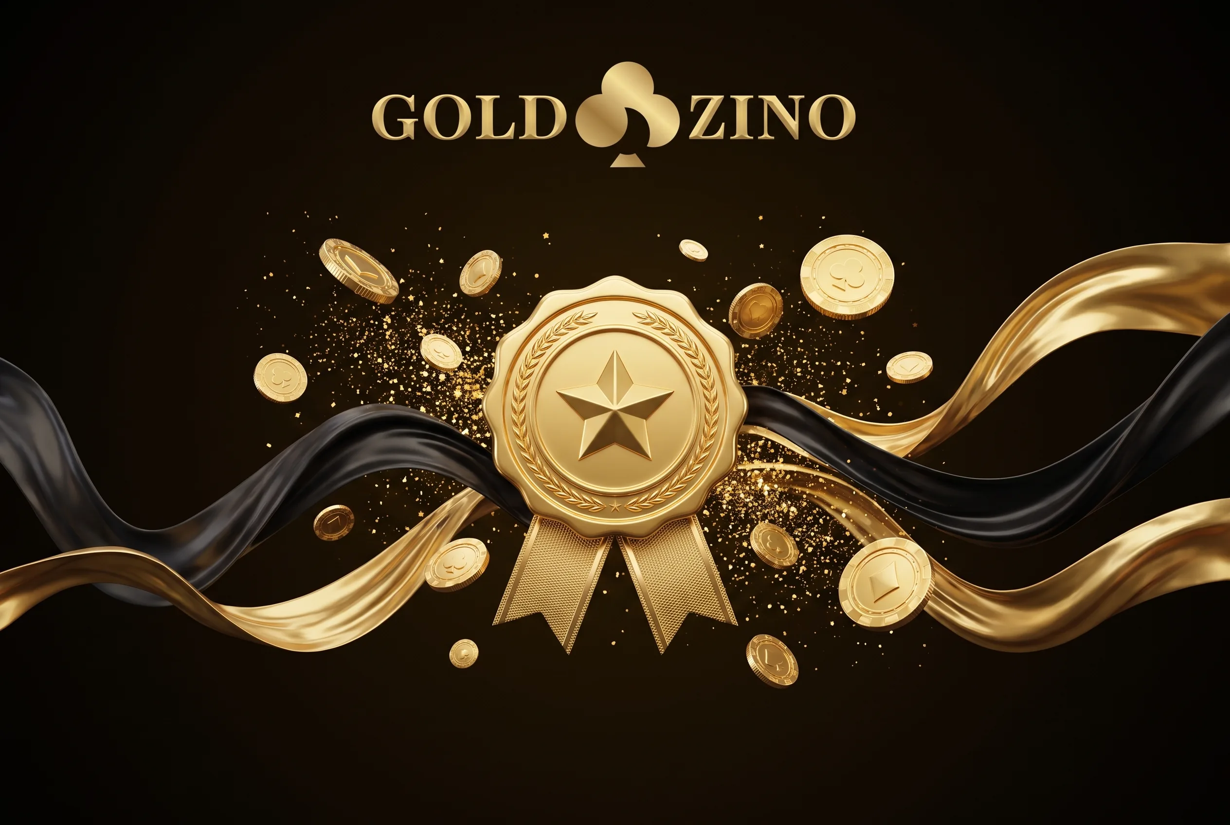 Medaglia e monete dorate per il bonus di benvenuto GoldZino